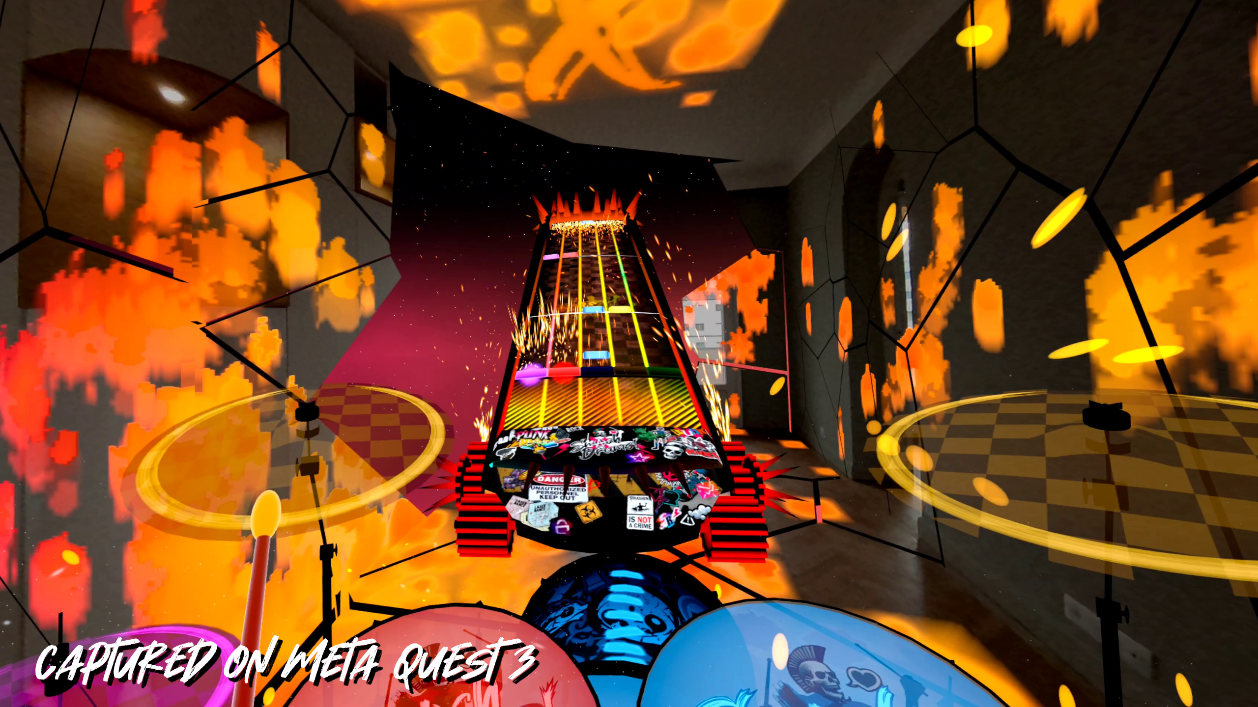 Captura de pantalla de realidad mixta de Smash Drums