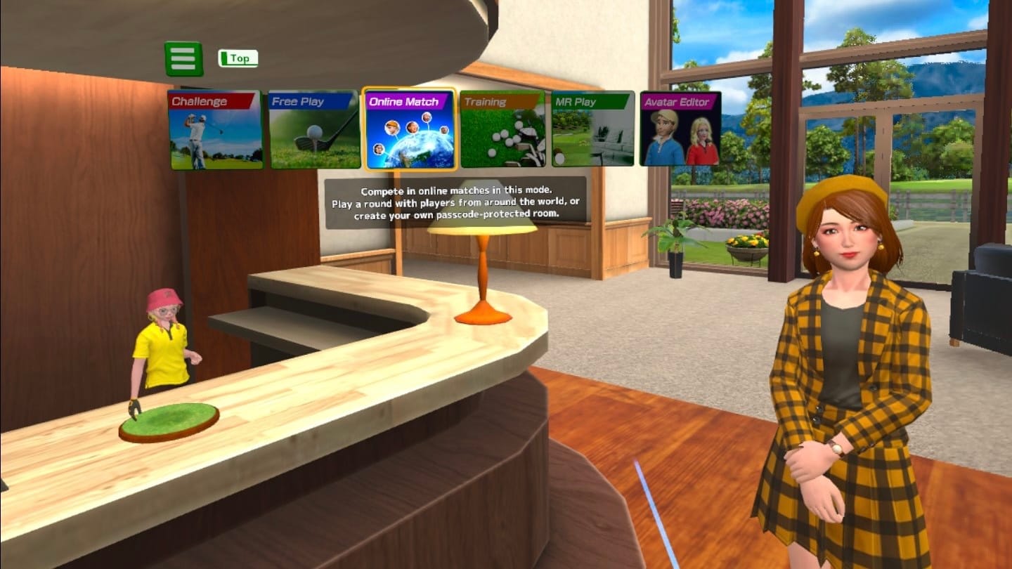 Ultimate Swing Golf screenshot, shows the available gameplay modes you can select