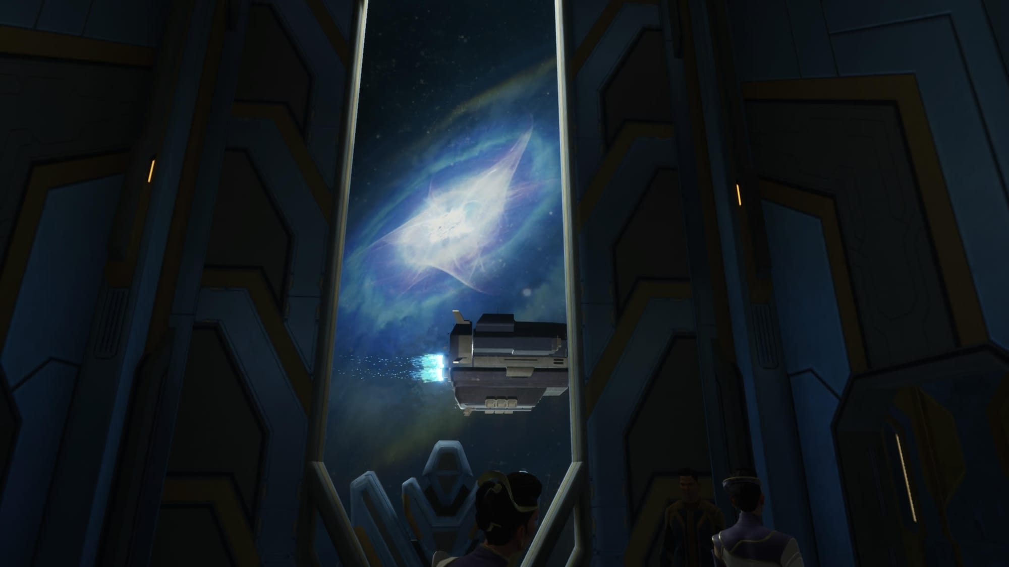 Journey to Foundation screenshot, shows you looking into space