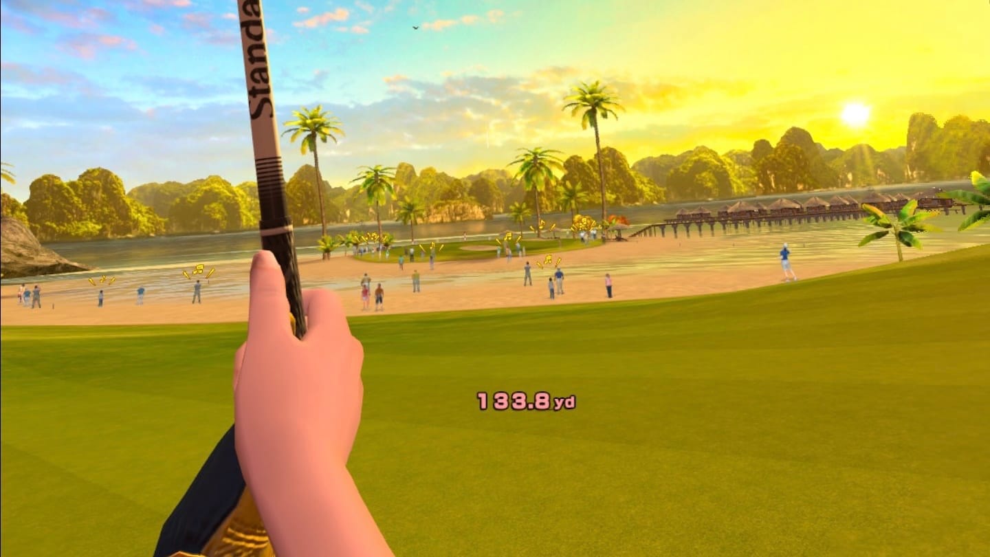 Ultimate Swing Golf screenshot, avatar holding up a golf club