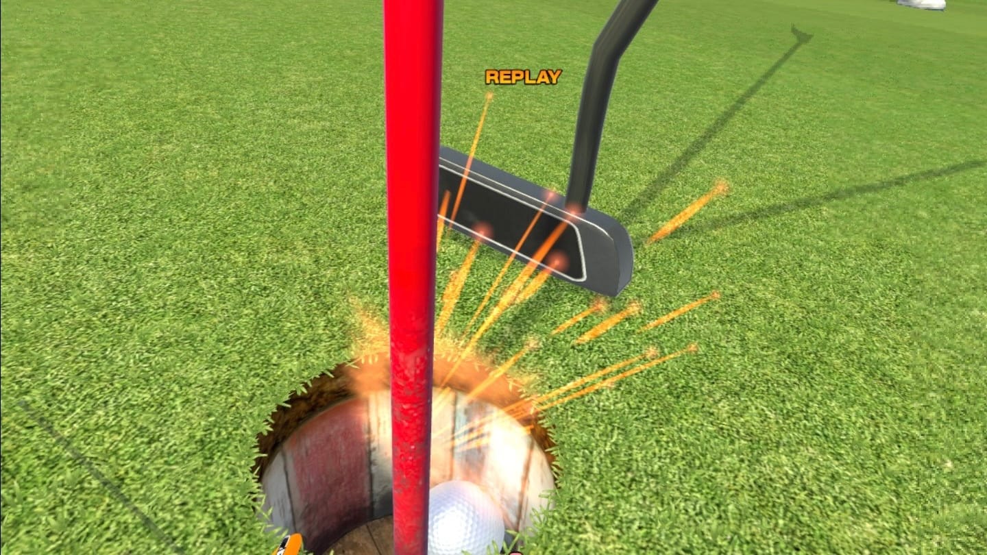 Ultimate Swing Golf screenshot, ball being putted into hole
