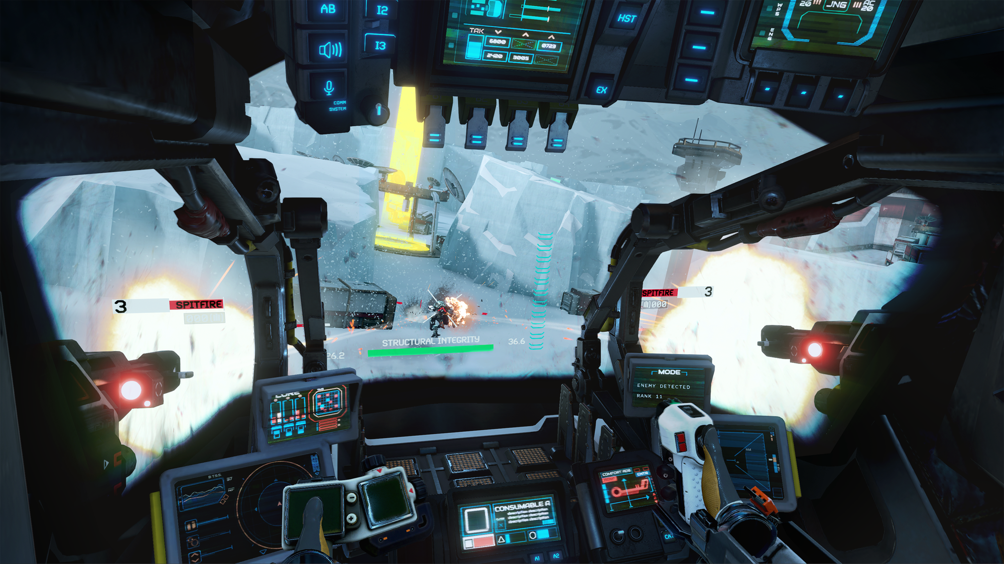 A gameplay of a virtual pilot shooting at its enemy.