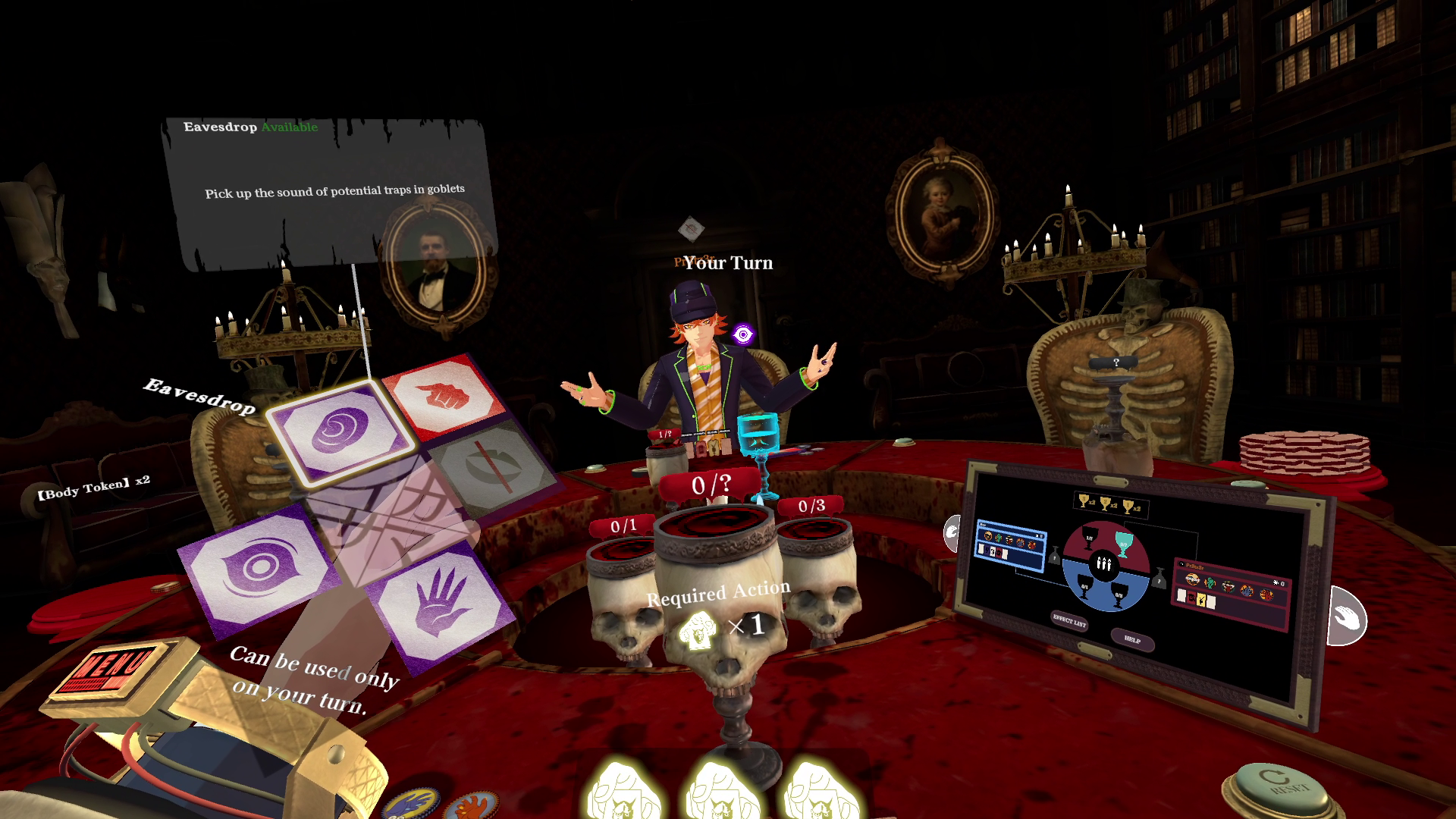 Death Game Hotel screenshot shows three players around a betting table