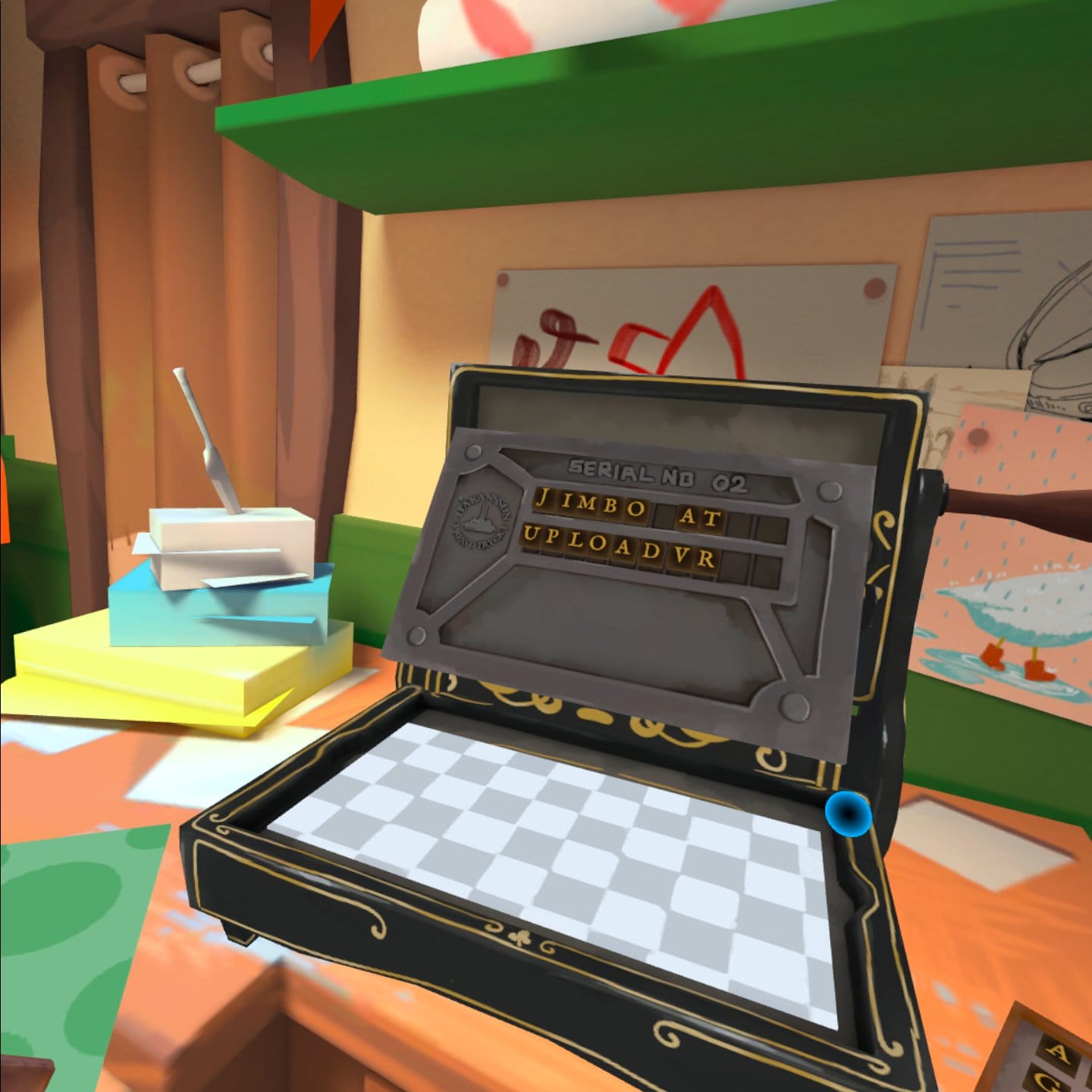 Escaping Wonderland screenshot shows an ID that says "Jimbo at UploadVR"