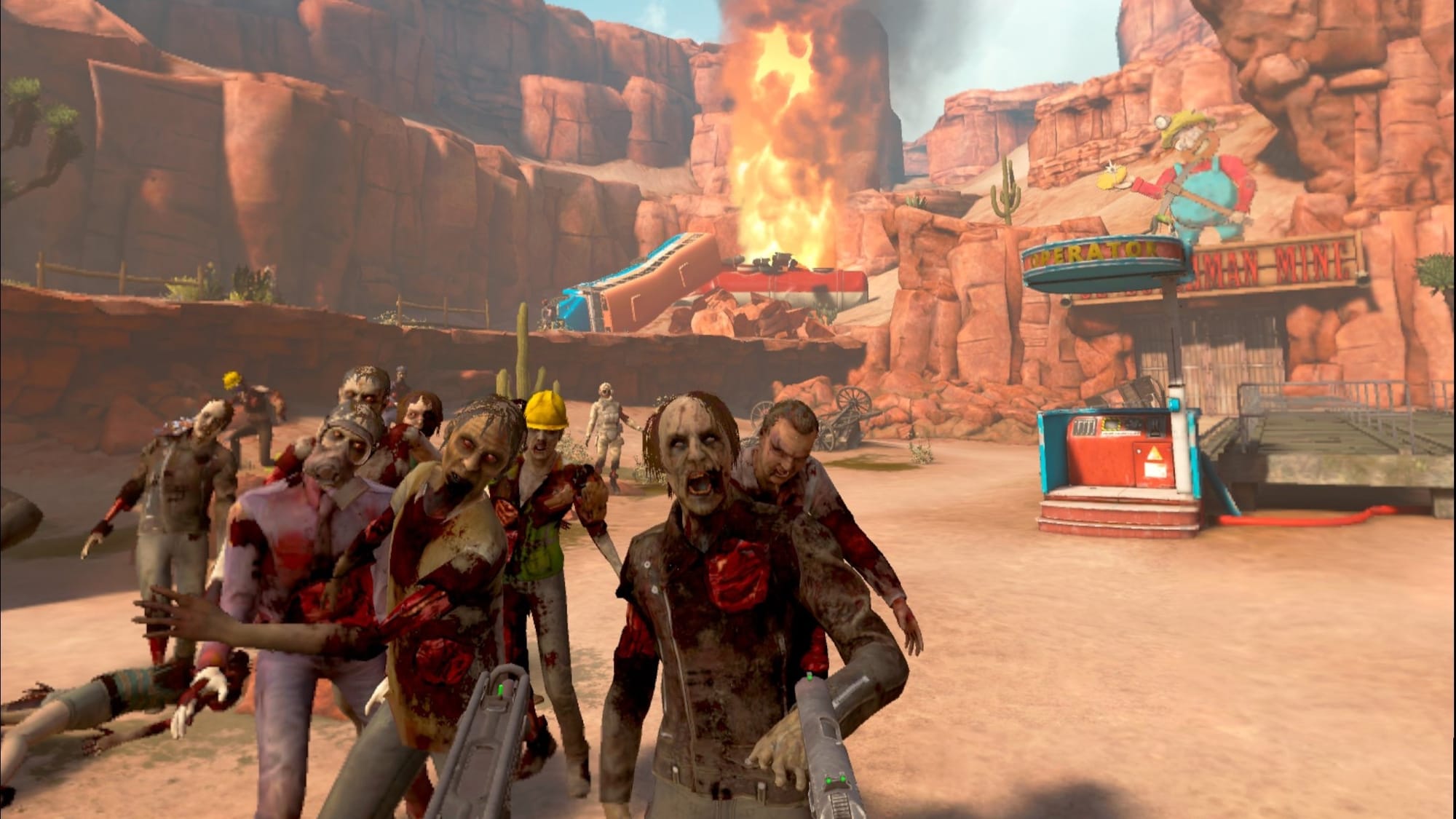 Arizona Sunshine remake screenshot shows several zombies walking towards you