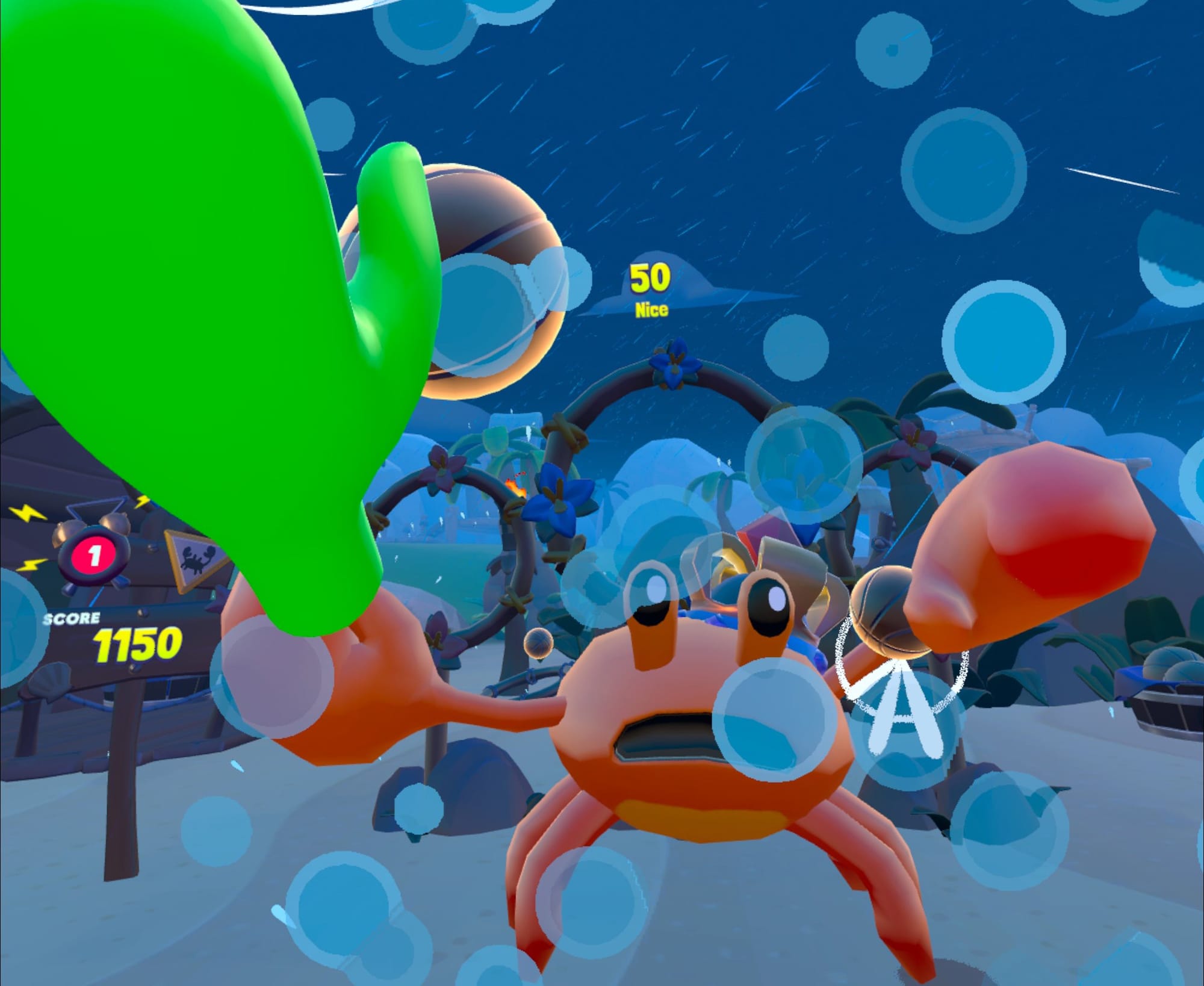 Dumb Ways Free For All Screenshot shows a cartoon crab up close