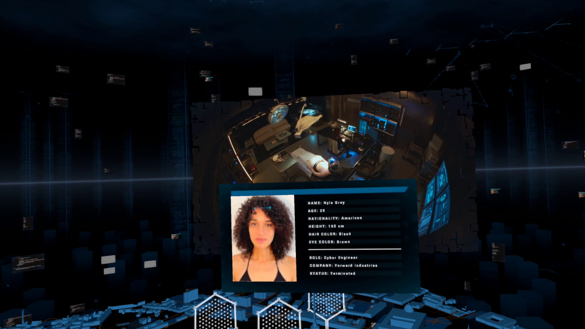 Human Within screenshot shows a profile for a woman called Nyla Grey