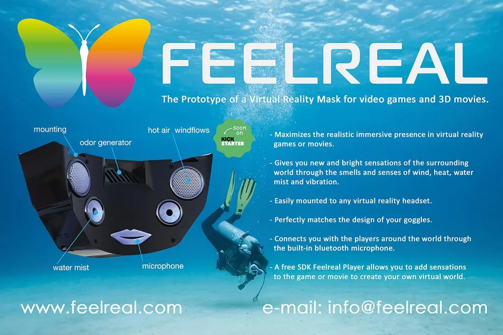 A New Startup Named 'FeelReal' is Bringing a VR Mask Add-on to GDC that Produces Smells, Temperatures, and Vibrations