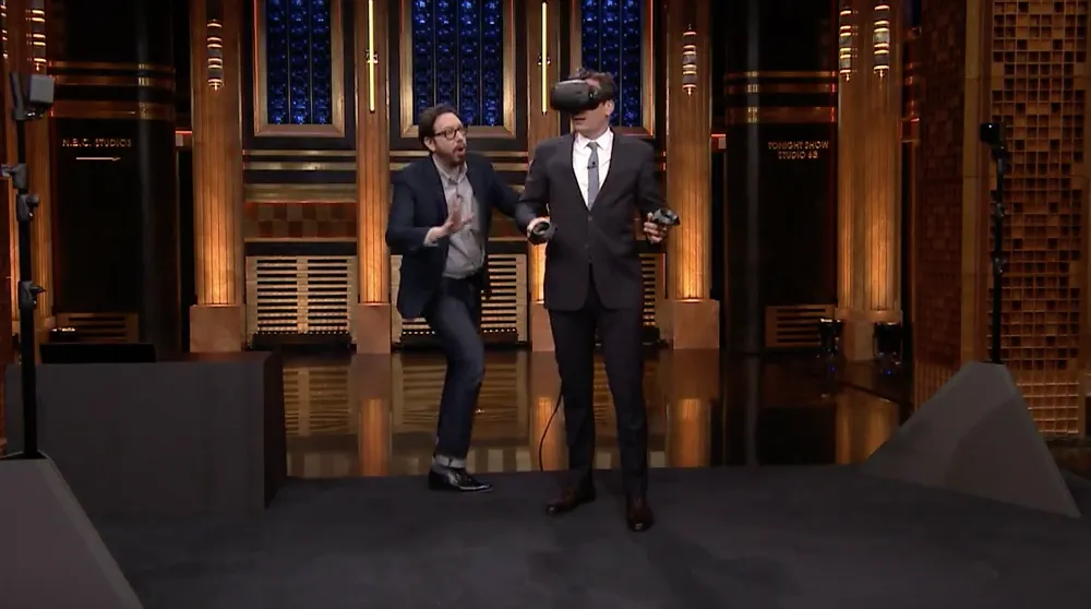 Watch Jimmy Fallon Experience HTC Vive For The First Time