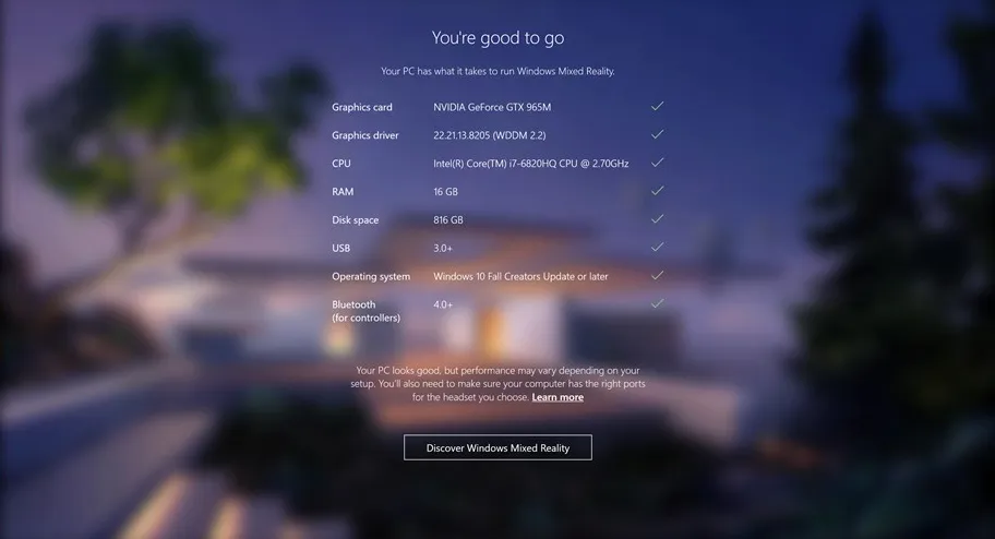 Microsoft Launches PC Check Tool For VR Headsets