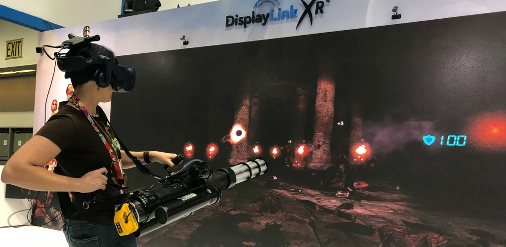 E3 2018: DisplayLink's Booth Showcases Wireless VR With Gatling Guns