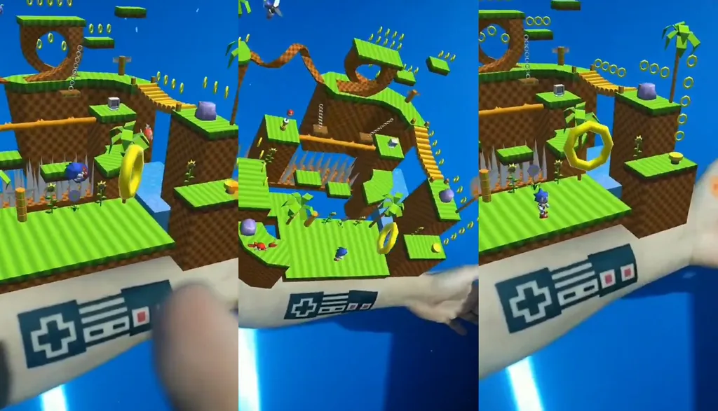 This Amazing Sonic the Hedgehog AR App Uses A Tattoo As A Controller