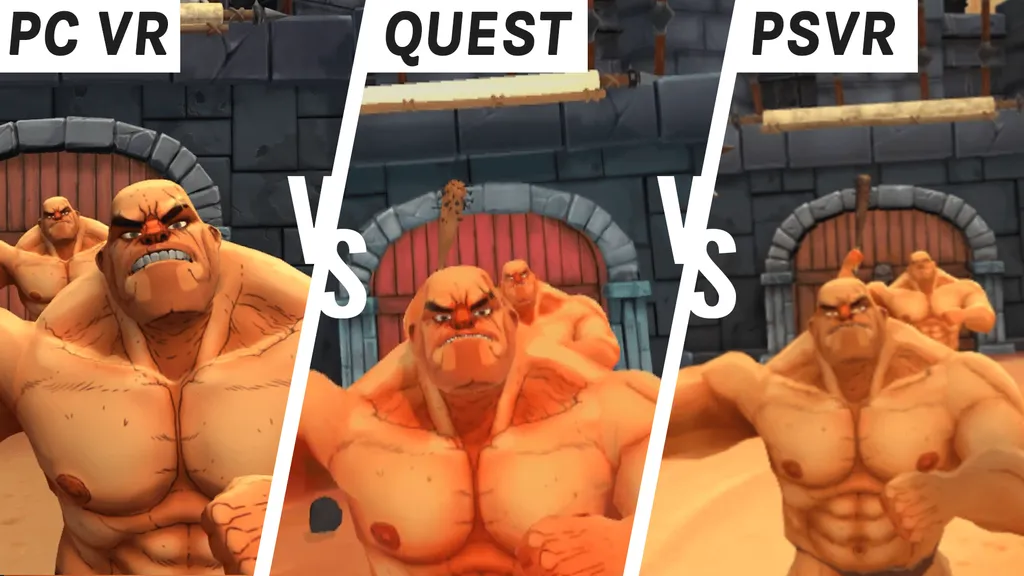 Gorn Quest vs PSVR vs PC VR Graphics Comparison