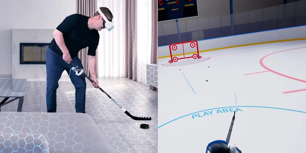 This Oculus Quest Hockey Game Uses A Real Hockey Stick