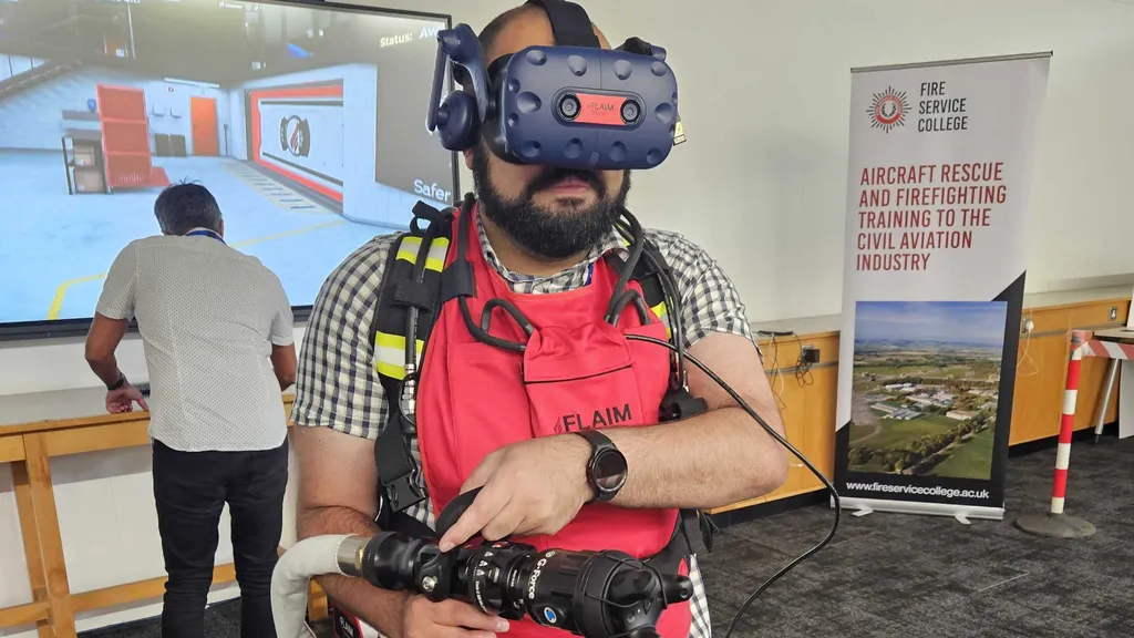 VR fire safety demo at the Fire Service College