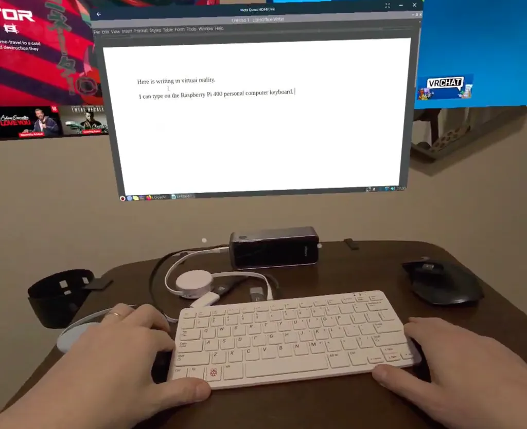 Raspberry Pi 400 With Quest HDMI Link Shows The Promise Of Keyboard PCs For Spatial Computing