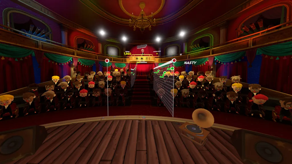 Trombone Champ Unflattened screenshot of an audience hall