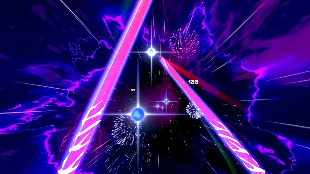 Starwave screenshot shows two light bars pointing at orbs coming towards yoyu