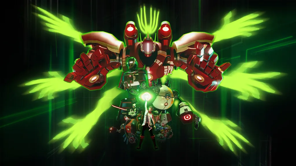 Bullet Time Agent key art shows several robots standing behind a human