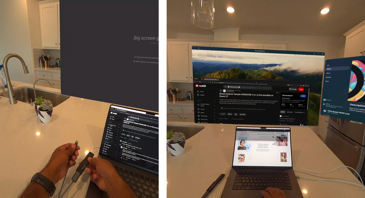 Meta Quest HDMI Link: Capture Card Output On A Giant Screen