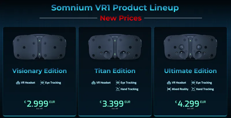 Somnium VR1 Price Increases Bring Base Model To €3000